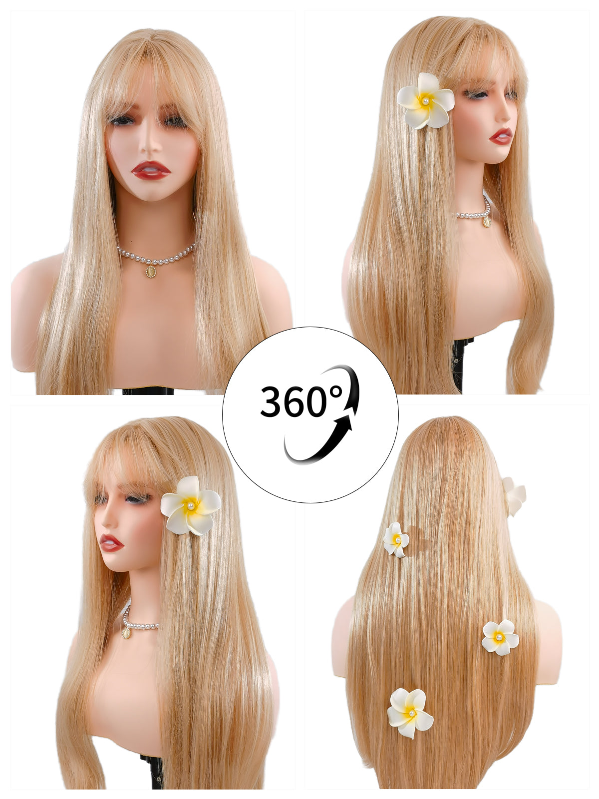 360° view of Vivienne wig by Ailsa's Wigs showing multi-dimensional highlights in various lighting