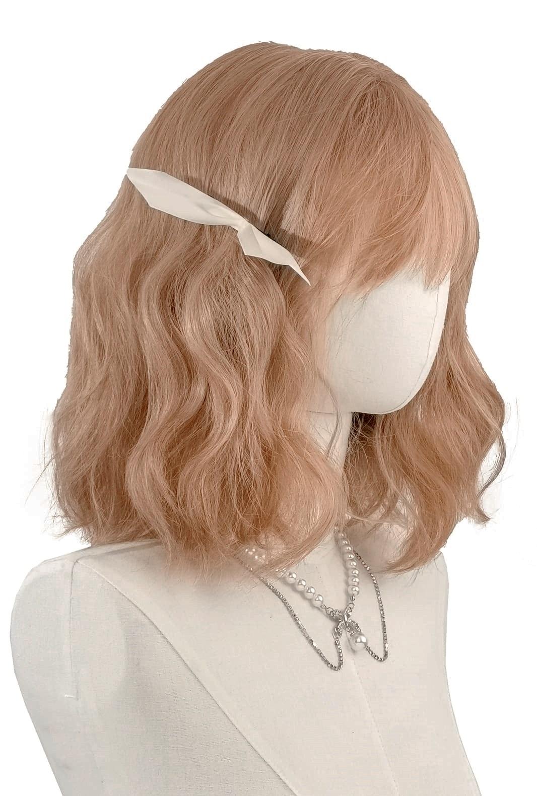 Caramel brown curly wig right side view by Ailsa's Wigs, showing hazelnut-toned waves