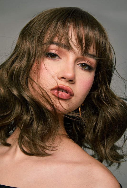 Cocoa | 15" Curly Bob Wig with Bangs | Dark Brown Synthetic Wig | Ailsa's Wigs - alternate view