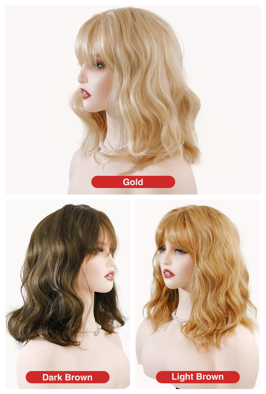 Wig Color Options by Ailsa's Wigs - Blonde/Dark Brown/Light Brown