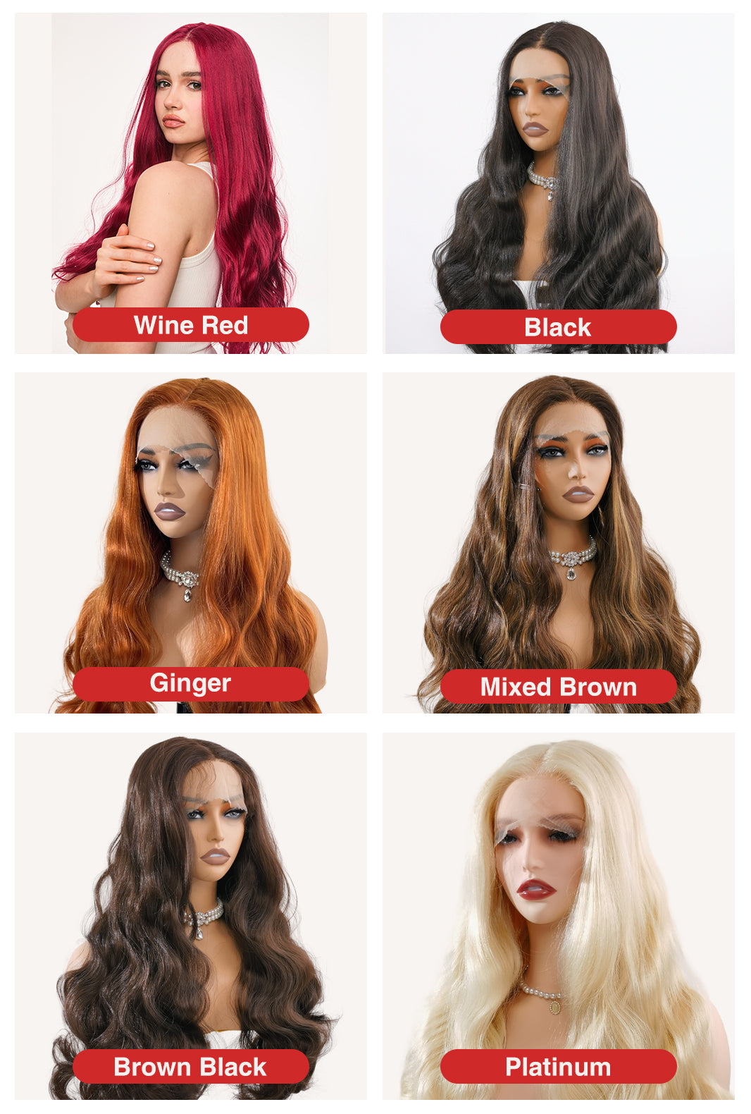 From the passionate wine red to sophisticated black, fiery ginger to cool platinum 613, each shade tells a different story while maintaining the same legendary wave pattern and quality.