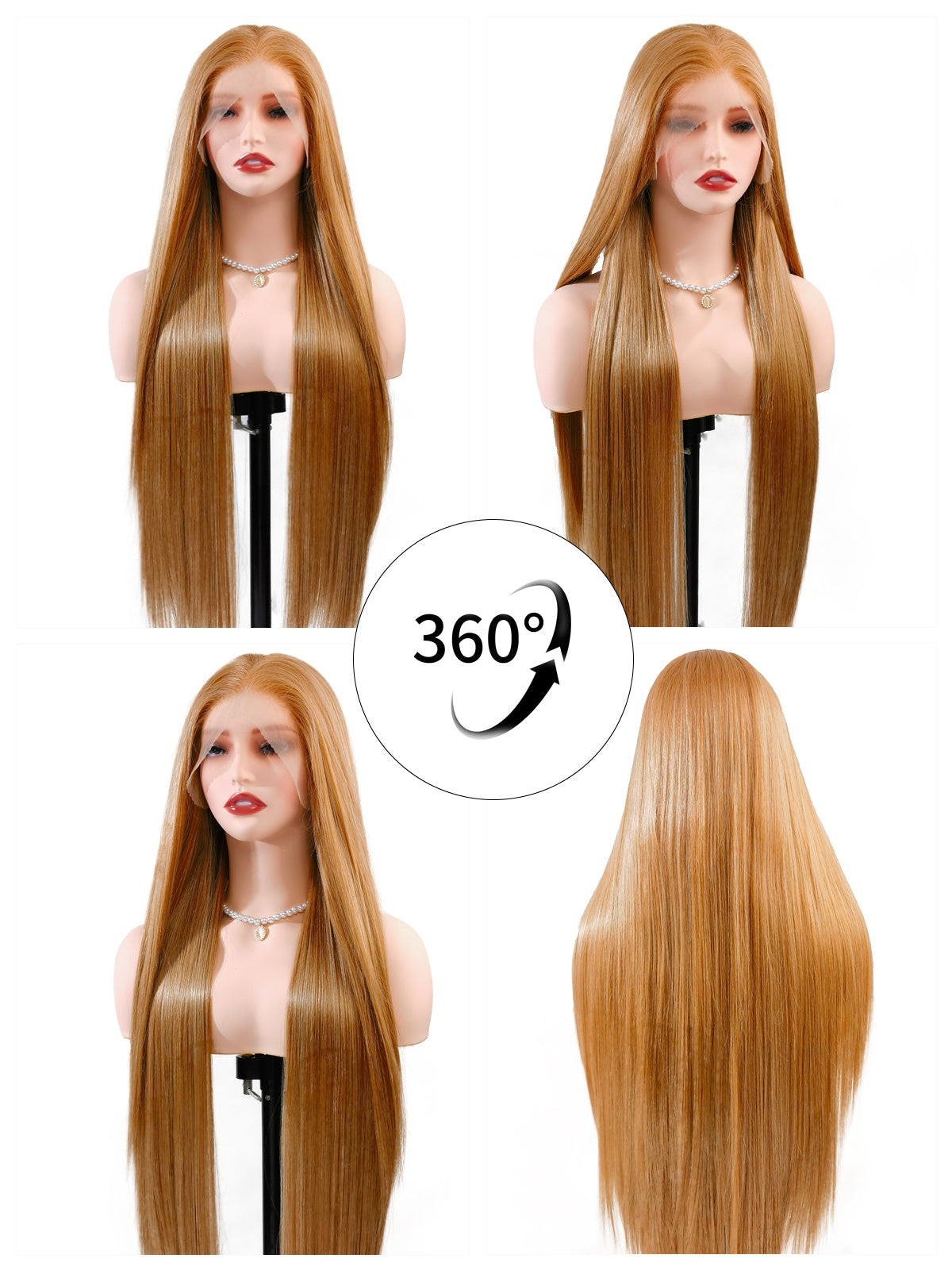 360° view of 32" Mia straight wig by Ailsa's Wigs showing all-angle radiance