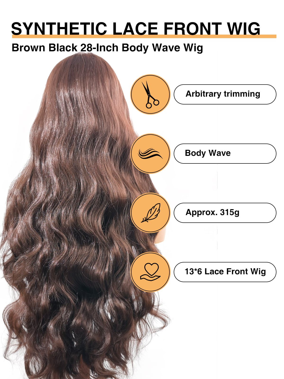 Susan by Ailsa's Wigs – Back view highlighting dense, glossy strands; lightweight full wig construction; easy to maintain and customizable styling.