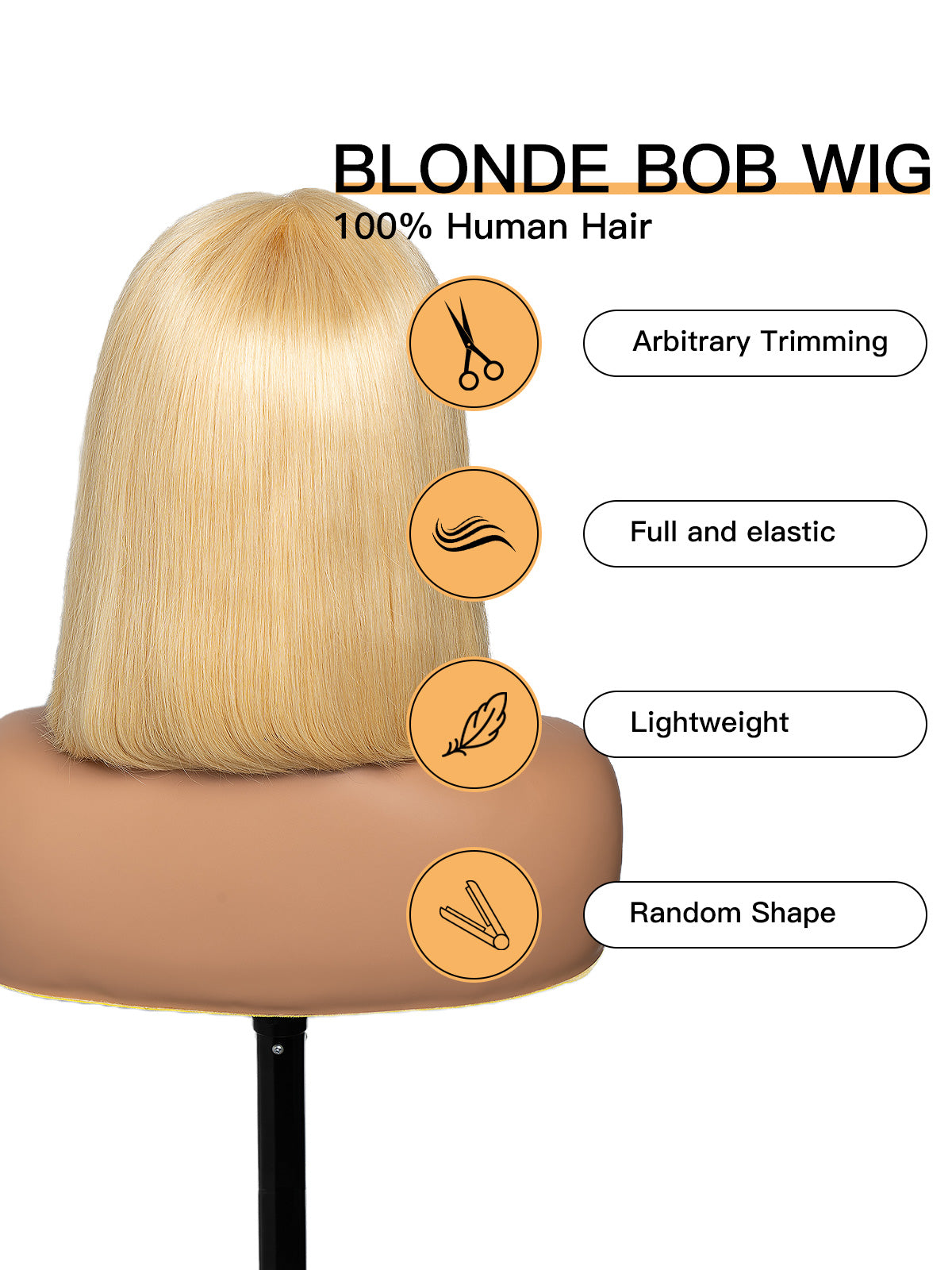 Human Hair 613 Blonde Wig - HD Lace Bob Straight Wig | Low Density Wigs | Lewis and Ailsa