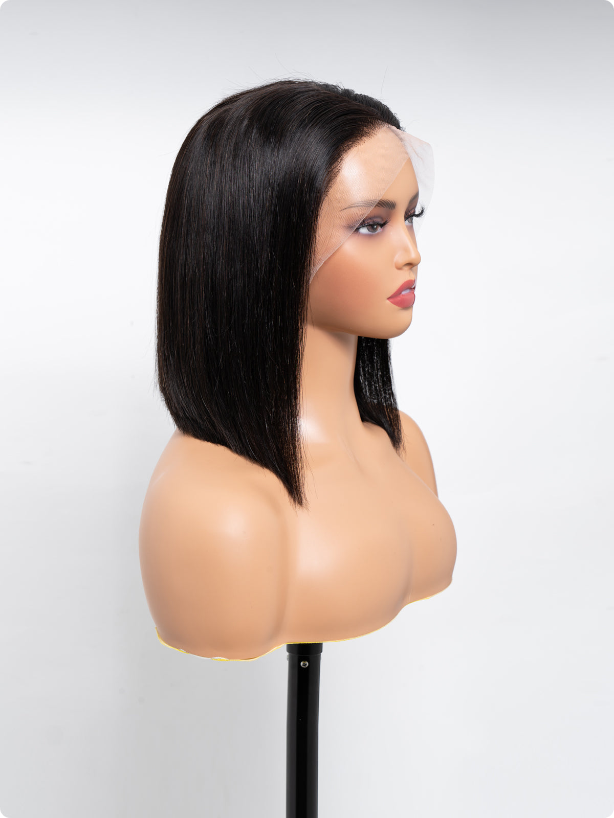 Lewis And Ailsa Short Straight 13*4 Transparent Lace Front Free Part Bob Wig 100% Human Hair