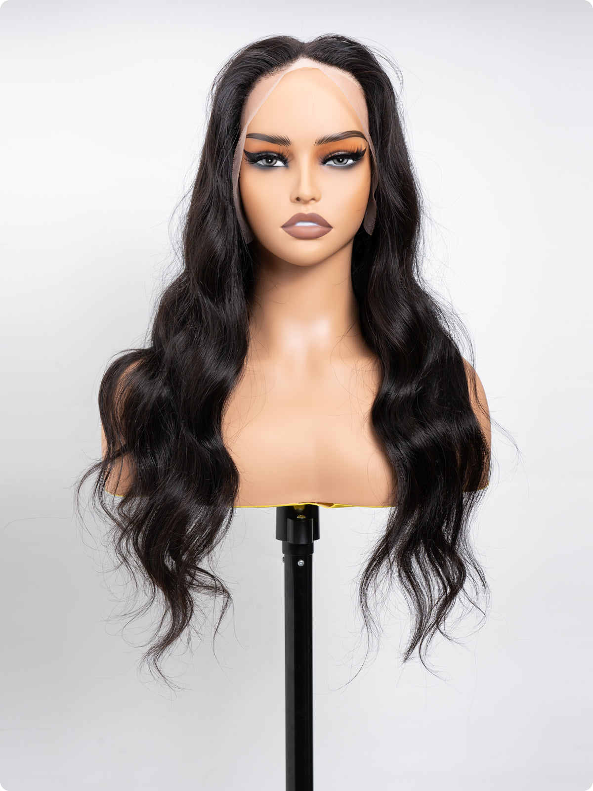 Lewis And Ailsa 13*4 Transparent Lace Front Body Wave Black Wig Pre Plucked Hairline
