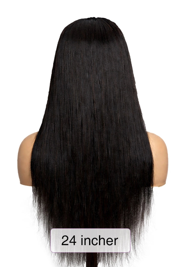 Long Straight Virgin Human Hair Wig - Natural Black 180 Density Wig | Lewis and Ailsa