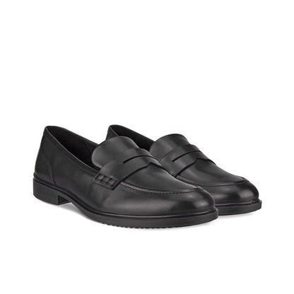 ECCO DRESS CLASSIC 15 Women's Loafers Black Leather Outdoor Casual Shoes 209803