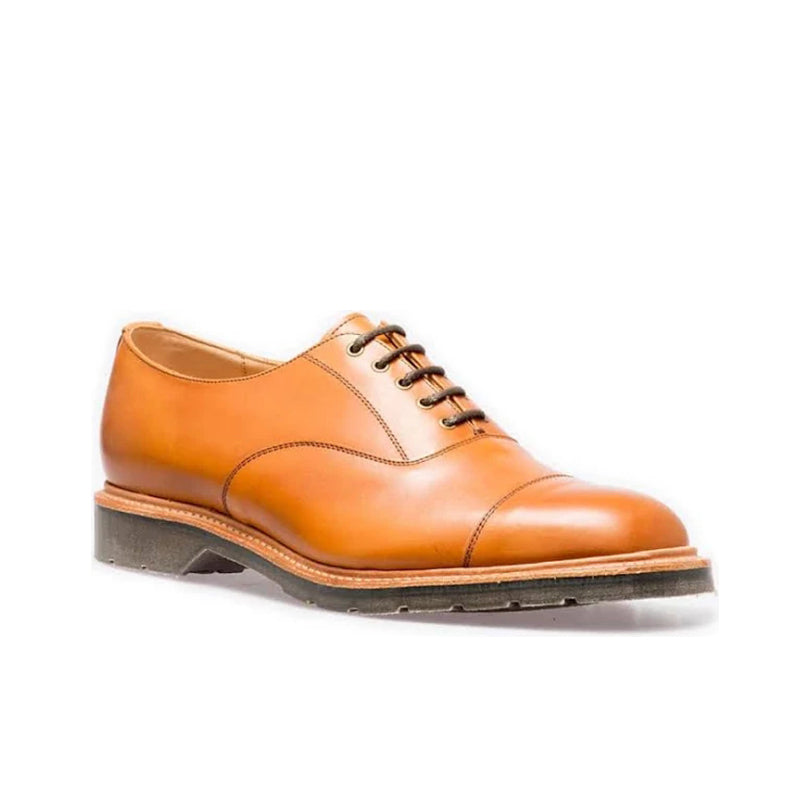 Solovair Men's Leather Shoes 5 Eye Capped Lace Up Oxford Leather Shoes 225007