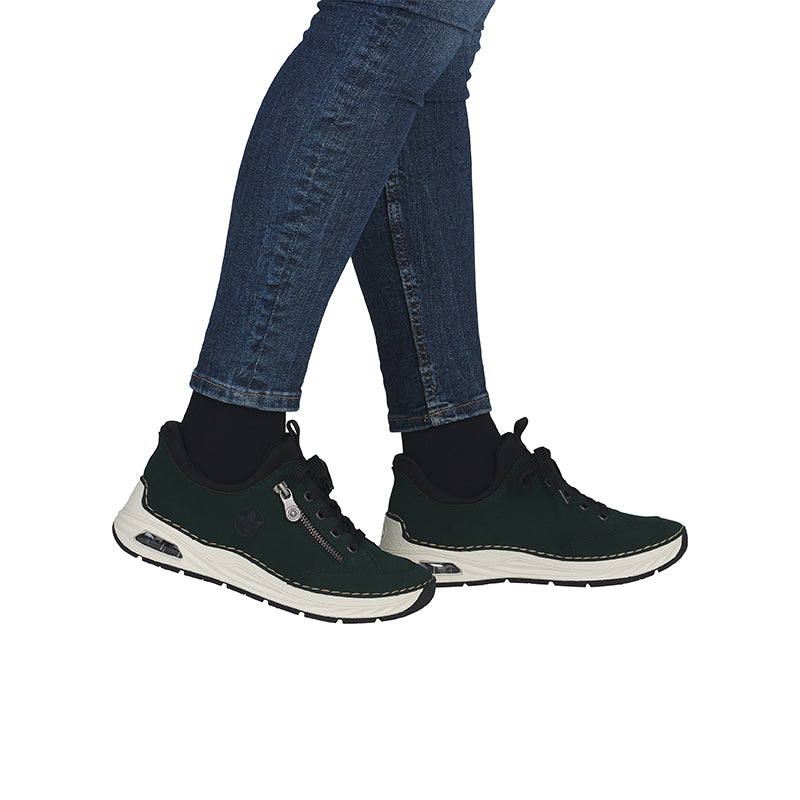 Rieker Women's Dark Green Lace Up Casual Shoes 44567