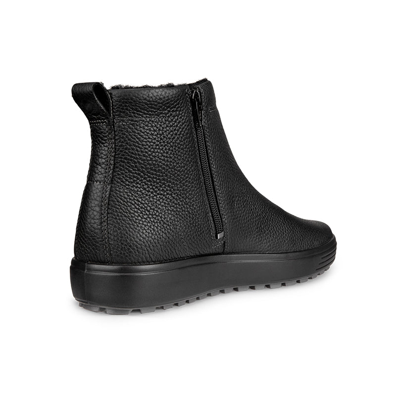 ECCO soft 7 tred Men's Boots Black Leather Mid-Cut Casual Boots 450314