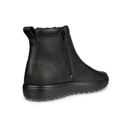 ECCO soft 7 tred Men's Boots Black Leather Mid-Cut Casual Boots 450314