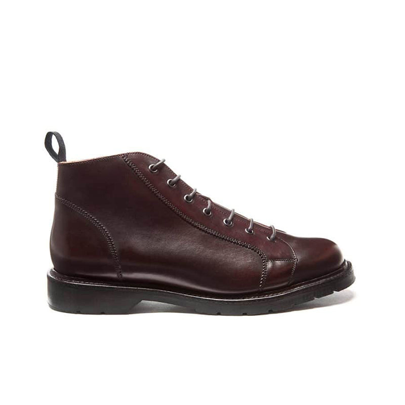 Solovair Men's Boots Burgundy Monkey Classic Retro Leather Shoes 473009