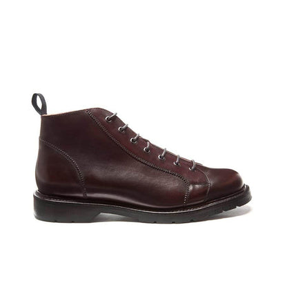 Solovair Men's Boots Burgundy Monkey Classic Retro Leather Shoes 473009