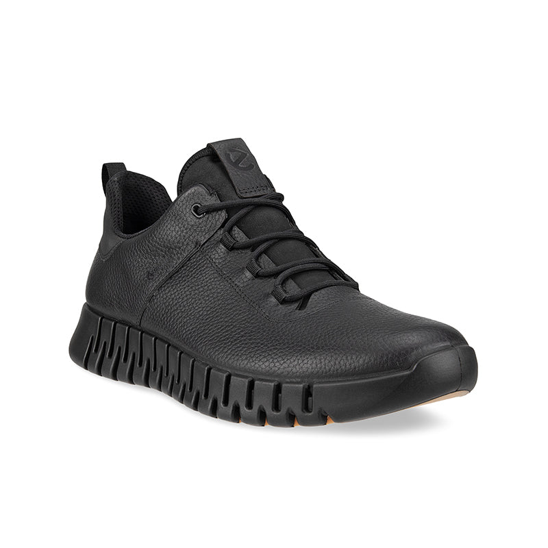 ECCO Gruuv Men's Sneakers Black Leather Waterproof Casual Shoes 525224