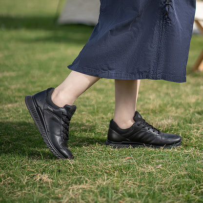 ECCO Exostride Women's Sneakers Black Leather Outdoor Casual Shoes 835303