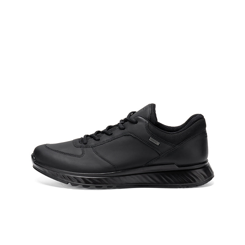 ECCO Exostride Men's Sneakers Black Leather Outdoor Casual Shoes 835304