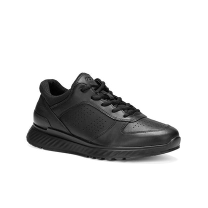 ECCO Exostride Men's Sneakers Black Leather Outdoor Casual Shoes 835314
