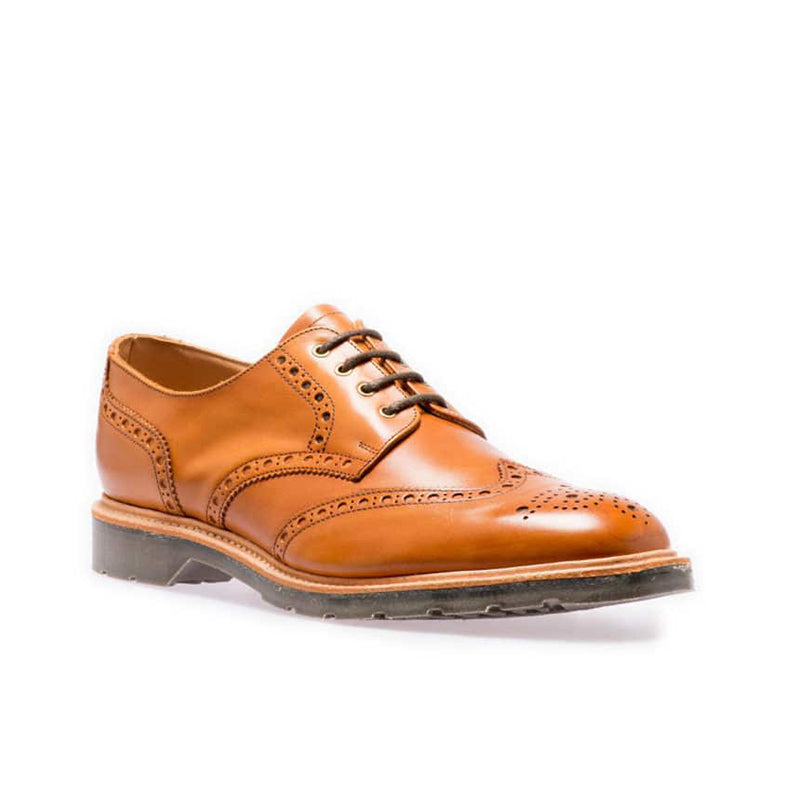 Solovair Men's Leather Shoes Orange Brown Gibson Brogue Classic Leather Shoes 950008