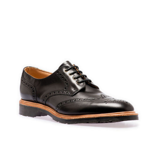 Solovair Men's Leather Shoes Black Gibson Brogue Classic Leather Shoes 950009