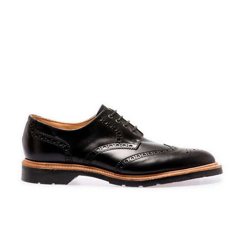 Solovair Men's Leather Shoes Black Gibson Brogue Classic Leather Shoes 950009