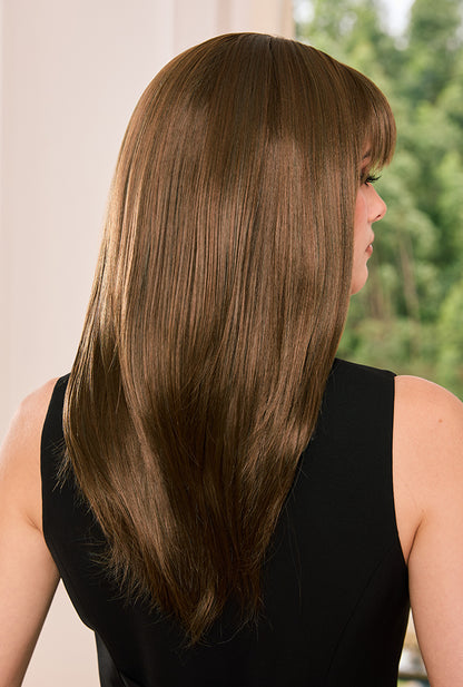 Right-back view of Chestnut wig by Ailsa's Wigs highlighting multi-dimensional brown tones