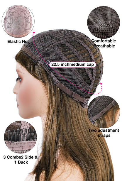 Breathable cap system of Chestnut wig by Ailsa's Wigs with triple-grip technology