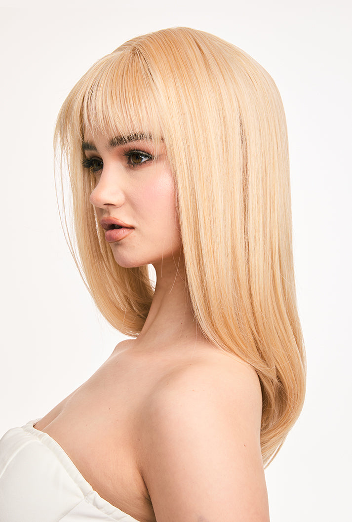 Left side professional look of 20" Eilis wig by Ailsa's Wigs ideal for video conferences and meetings