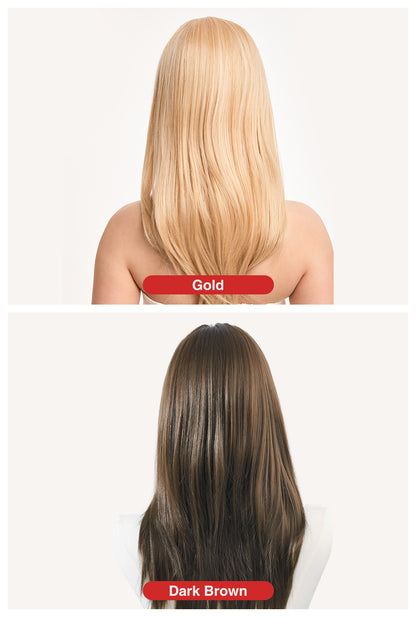 Color comparison Ailsa's Wigs showing warm blonde vs deep brown style options