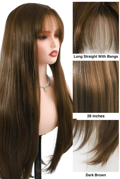 Bangs craftsmanship detail of Coffee Delight wig by Ailsa's Wigs with 120 strands/cm² density