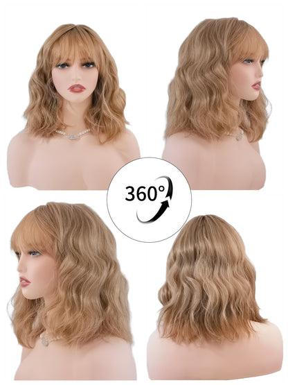 Caramel wig 360-degree view with Ailsa's Wigs, displaying dimensional curls