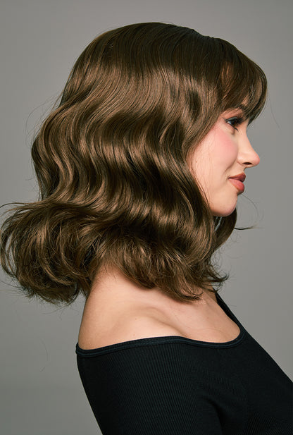 Cocoa Dark Brown Curly Wig by Ailsa's Wigs - Shiny & Smooth Side View