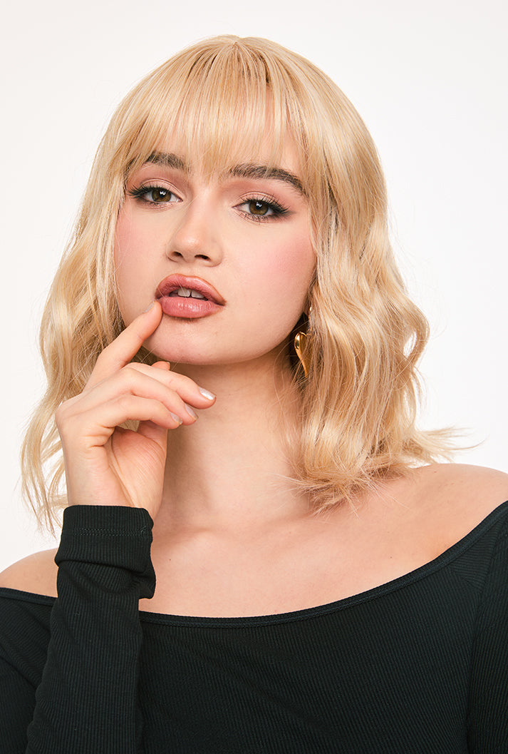 Air Bangs Blonde Bob Gleam by Ailsa's Wigs - Face-Framing & Flowy Fringe