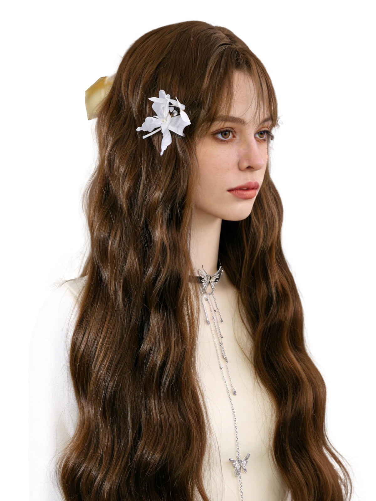 Mary | 26" Dark Brown Curly Wig with Bangs | Synthetic Long Wig | Ailsa's Wigs