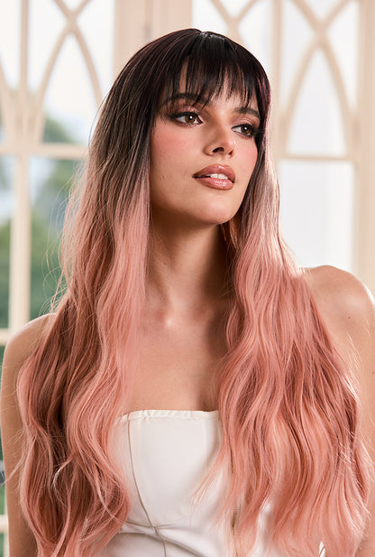 Fairy Punk Style - Angie Wig by Ailsa's Wigs Front View with Playful Pink Highlights