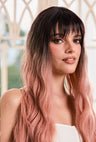 Seamless Color Melt - Angie Black-to-Pink Ombre Wig by Ailsa's Wigs Right Side Close-Up