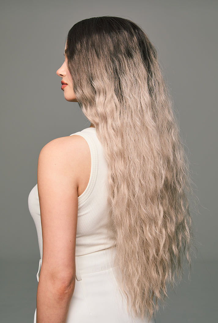 300% Volume Proof - Mila Wig by Ailsa's Wigs Left Side Demonstrating Honeycomb Structure