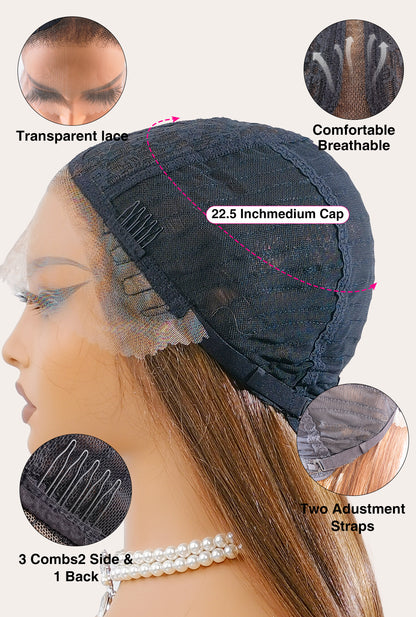 Breathable lace base with 3 clips & adjustable straps - Secure fit technology in Lucy wig