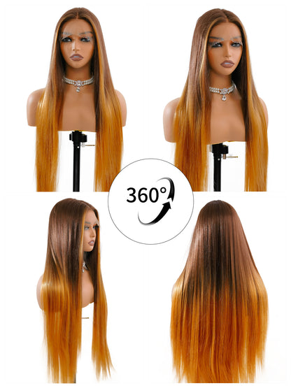 360° view of Ailsa's Wigs Hannah: Voluminous 32-inch balayage straight wig in motion.
