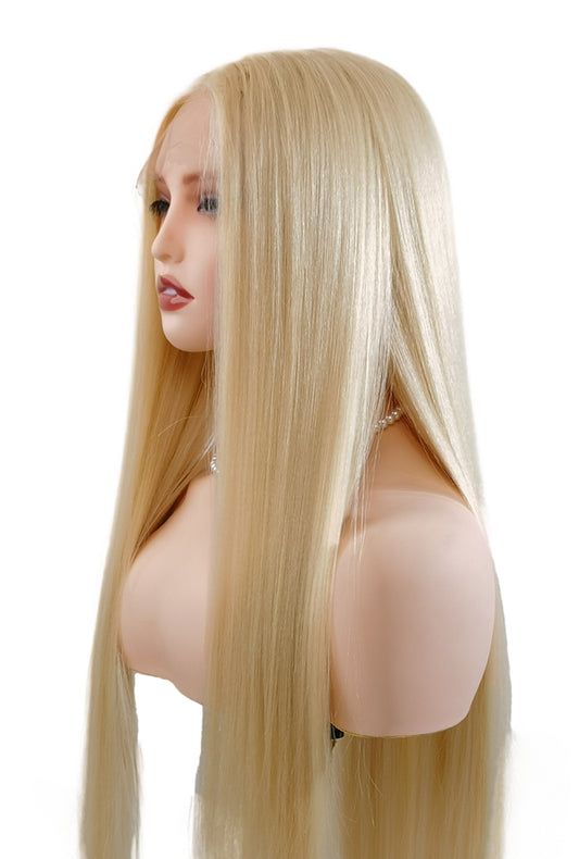 Nova | 32" Platinum Gold Extra-long Straight Wig | Synthetic Lace Front Wig | Ailsa's Wigs