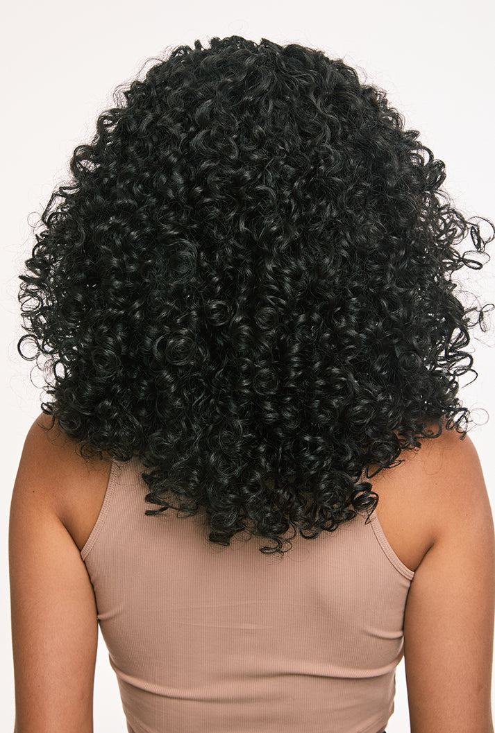 Voluminous Backdrop - Zoey 16" Wig by Ailsa's Wigs Back View Demonstrating Full Afro Volume