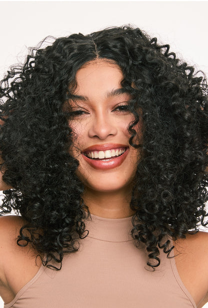 Zoey Wig by Ailsa's Wigs - Front View Showcasing 16" Proud Afro Kinky Curls with T-Part Lace