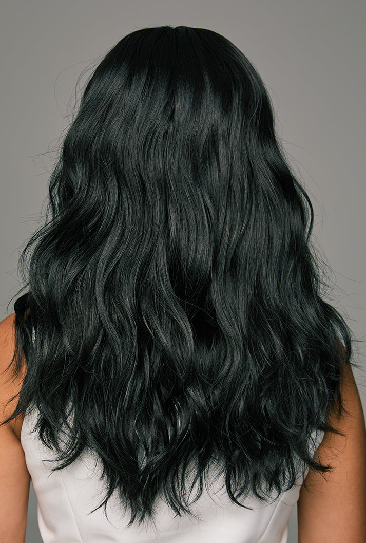 Back view analysis of Maya wig by Ailsa's Wigs featuring 360° voluminous spiral curls