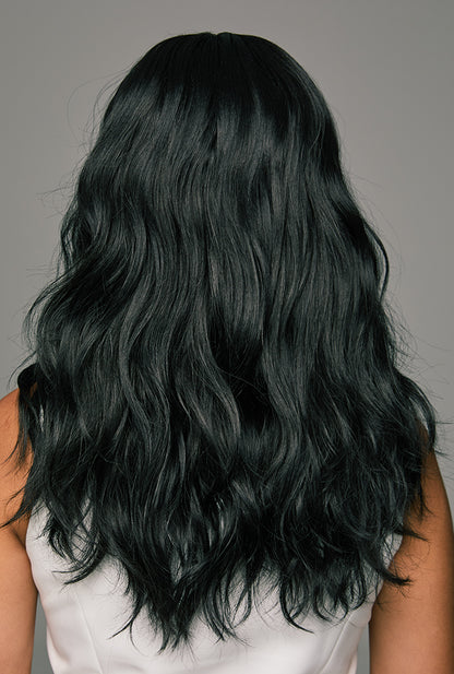 Back view analysis of Maya wig by Ailsa's Wigs featuring 360° voluminous spiral curls