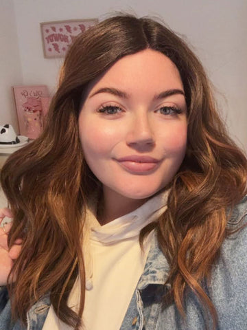 Grace | 18" Balayage Dark Brown-Brown Curly Wig | Synthetic Lace Front Wig | Ailsa's Wigs