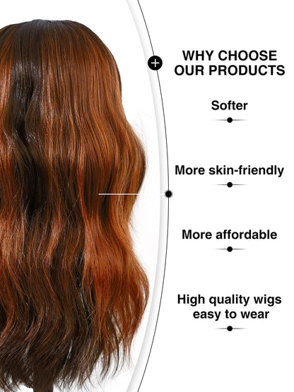 Triple innovation of Grace wig by Ailsa's Wigs: ①200g weight ②24hr heat-proof curl ③No-style memory tech