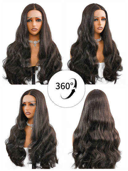 360° luxury: Riley's 26-inch waves maintain voluminous shape from every angle, a testament to Ailsa's Wigs' spiral-set technology.