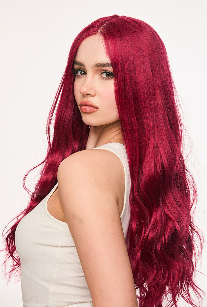 Profile perfection with Scarlett by Ailsa's Wigs: The 26-inch body waves create red-carpet ready volume while the T-part lace front blends seamlessly for an undetectable hairline worthy of the spotlight.