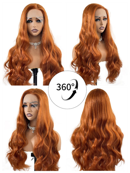360° glamour rotation: Lsla wig by Ailsa's Wigs maintains consistent volume and wave definition from every angle, with the ginger tones shifting from warm amber in front to glowing copper at the back - a masterclass in multidimensional color engineering.