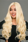 Arya platinum blonde wig by Ailsa's Wigs cascades in 26-inch liquid-metal waves, each strand hand-polished to mirror-like perfection, creating a mesmerizing waterfall of cool-toned brilliance that commands attention in any professional setting.